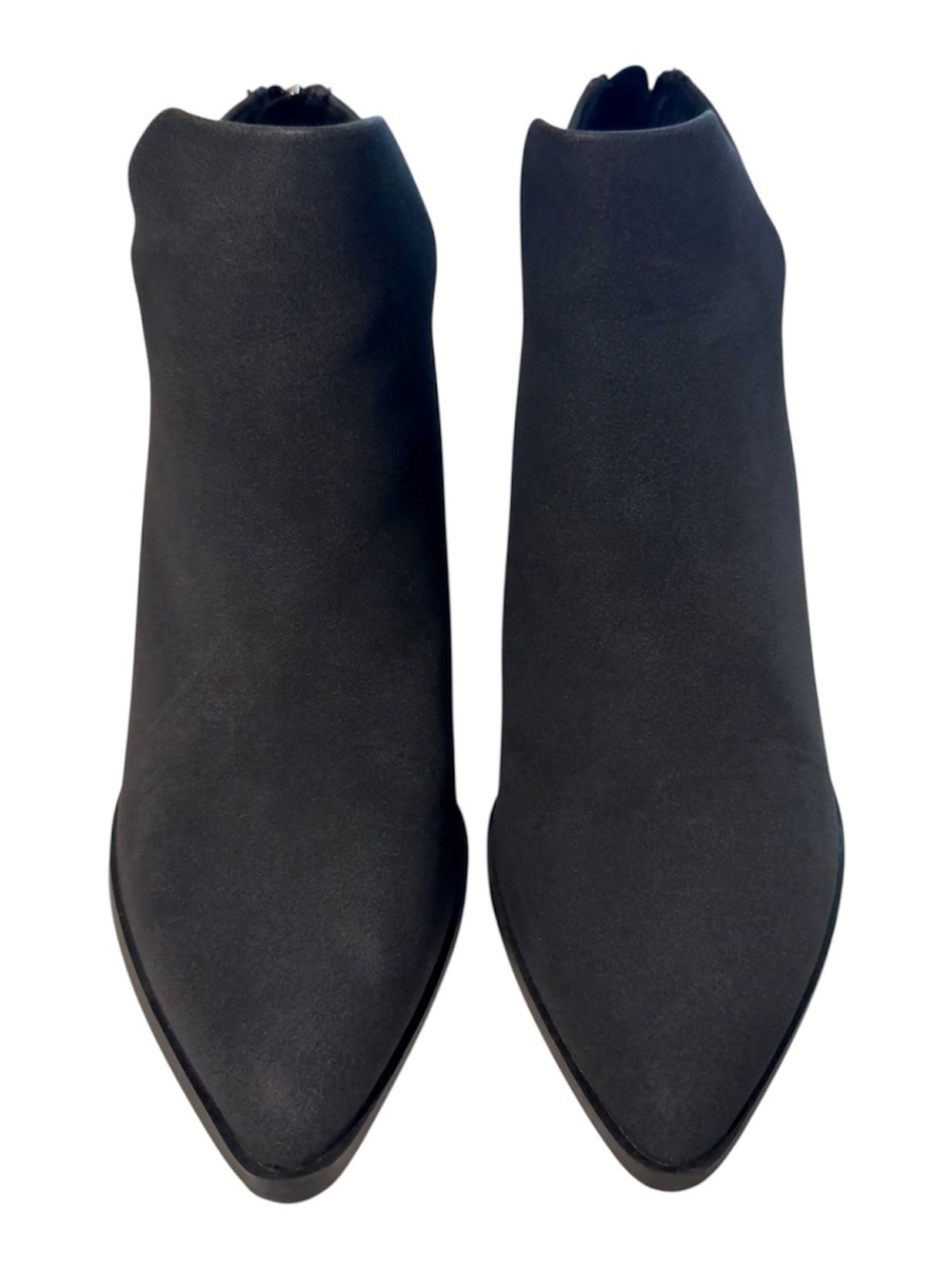 Women's Black Pointed Toe With Metal Rand Ankle Boots Metal Size 7.5